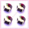  3 cabochons en résine fondant au chocolat 1,6cm