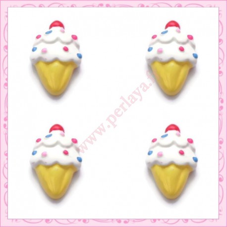  3 cabochons en résine glace à la crème 2,1cm