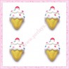  3 cabochons en résine glace à la crème 2,1cm