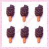  3 cabochons en résine glace esquimau au chocolat 2,2cm