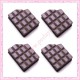  3 cabochons en résine tablette de chocolat 1,7cm
