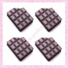  3 cabochons en résine tablette de chocolat 1,7cm