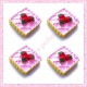  3 cabochons en résine tartelette à la fraise 1,8cm