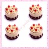  3 cabochons gateau en résine 1,5cm