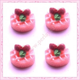  3 cabochons gateau en résine 1,6cm