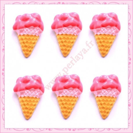  3 cabochons glace en résine 1,7cm