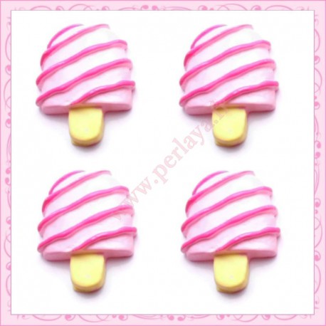  3 cabochons glace en résine 2,3cm