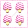  3 cabochons glace en résine 2,3cm