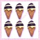  3 cabochons glace vanille chocolat en résine 2,4cm