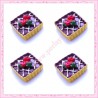  3 cabochons tartelette au chocolat en résine 1,8cm