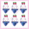  5 cabochons en résine glace bleu 2,4cm