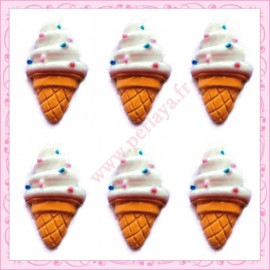 4 cabochon glace résine