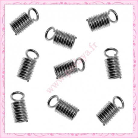 50 embout à cordon argentés foncés