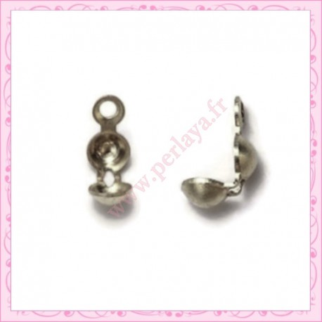 100 cache-noeuds argentés foncés 8mm en métal