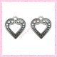  15 breloques coeur en métal argentées 1.7cm