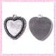  4 grands supports pendentif coeur de 25x23mm