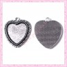  4 grands supports pendentif coeur de 25x23mm