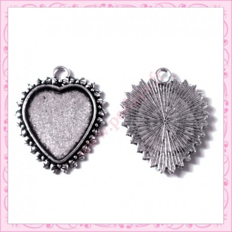  4 supports pendentif coeur de 20mm
