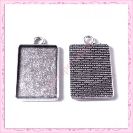  4 supports pendentif rectangulaire de 18x25mm