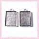  4 supports pendentif rectangulaire de 18x25mm