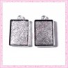  4 supports pendentif rectangulaire de 18x25mm