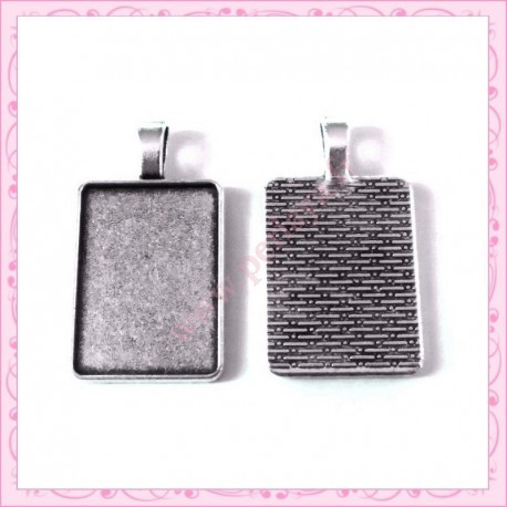  4 supports pendentif rectangulaire de 18x25mm
