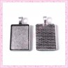  4 supports pendentif rectangulaire de 18x25mm