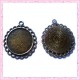  4 supports pendentif rond bronze de 20mm