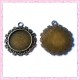  4 supports pendentif rond bronze de 20mm