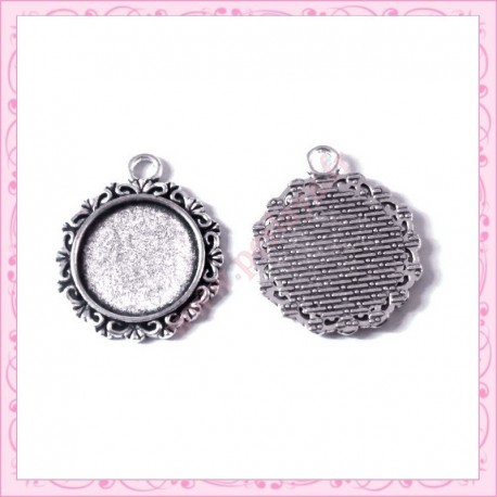  4 supports pendentif rond de 18mm