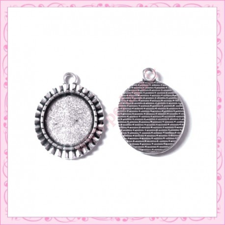  4 supports pendentif rond de 18mm