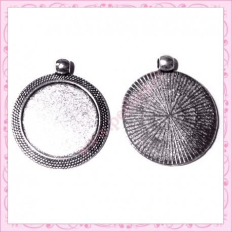  4 supports pendentif rond de 25mm
