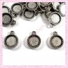  50 supports cabochon ronds argentés 10mm