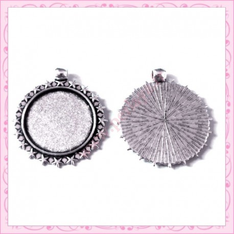  4 supports pendentif rond de 25mm