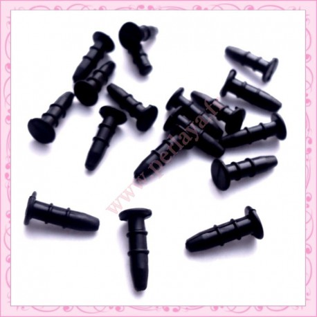 80 plugs noir plat anti-poussière