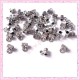 50 petites attaches breloques 7mm en métal argentées