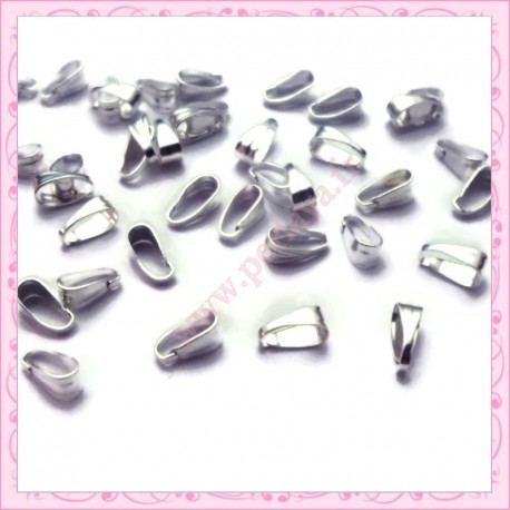  100 petites bélières 6mm argentées en métal
