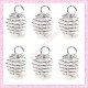 Lot de 100 cages argentées à perles 6mm