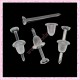 Lot de 1000 clous 3mm + 1000 bouchons pour boucles d'oreilles en plastique