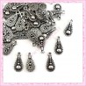  50 breloques sequins gouttes en métal 1,8cm