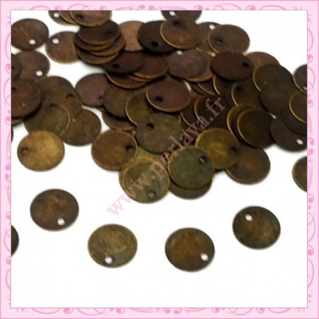 Lot de 100 sequins bronze en métal de 8mm