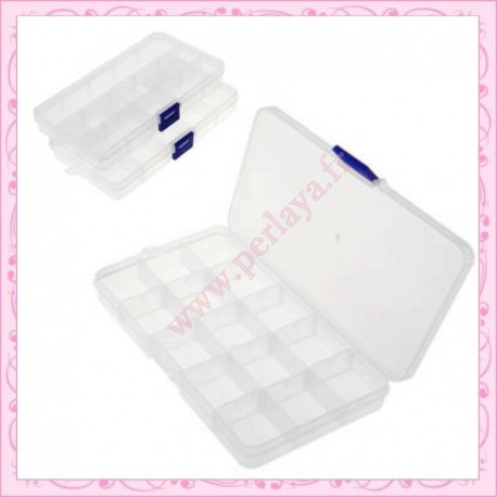 1 boîte de rangement à 15 compartiments