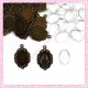 Lot de 20 supports cabochons bronze + 20 cabochons 18x13mm