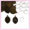  20 supports cabochons bronze + 20 cabochons 18x13mm