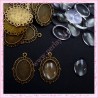  20 supports cabochons bronze + 20 cabochons 18x13mm