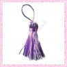 10 pompons violet en polyester 4cm satiné