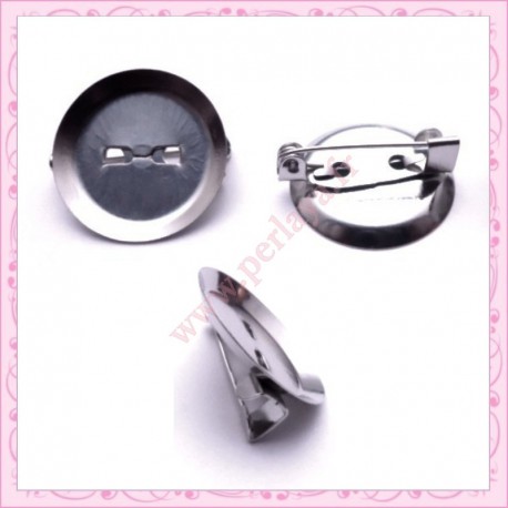 40 supports pour broche argentés 18mm