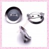 40 supports pour broche argentés 18mm