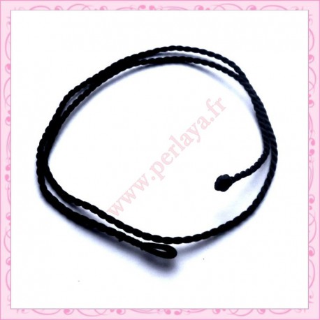 10 tours de cou en cordon torsadé noir