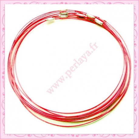  10 tours de cou rose orangé